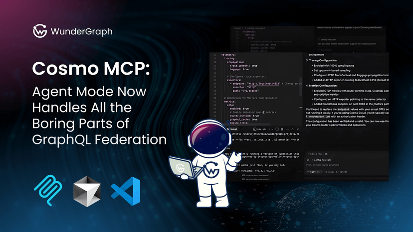 Cosmo MCP: Agent Mode now handles all the boring parts of GraphQL Federation (Right in your IDE)
