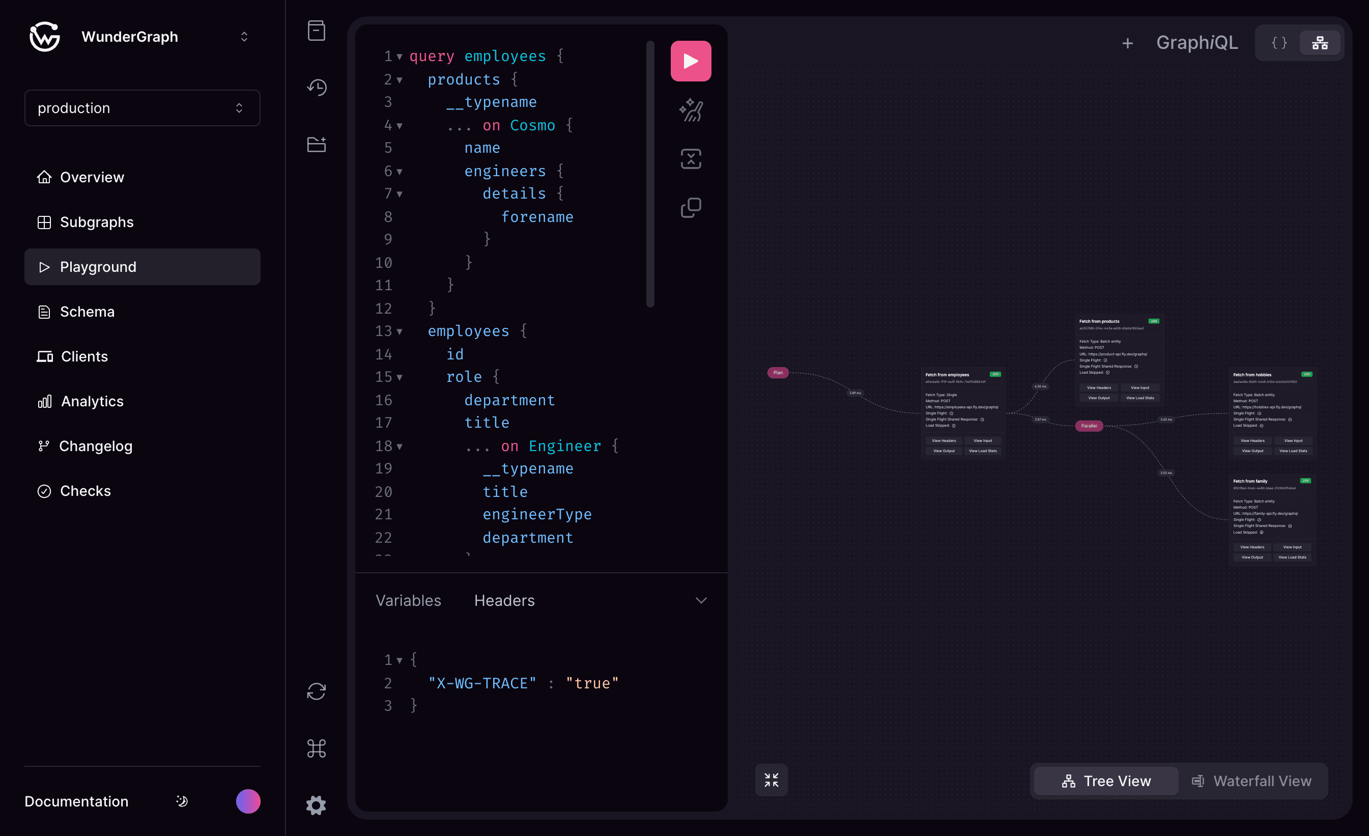 Dependency tree for data fetches within your graphs