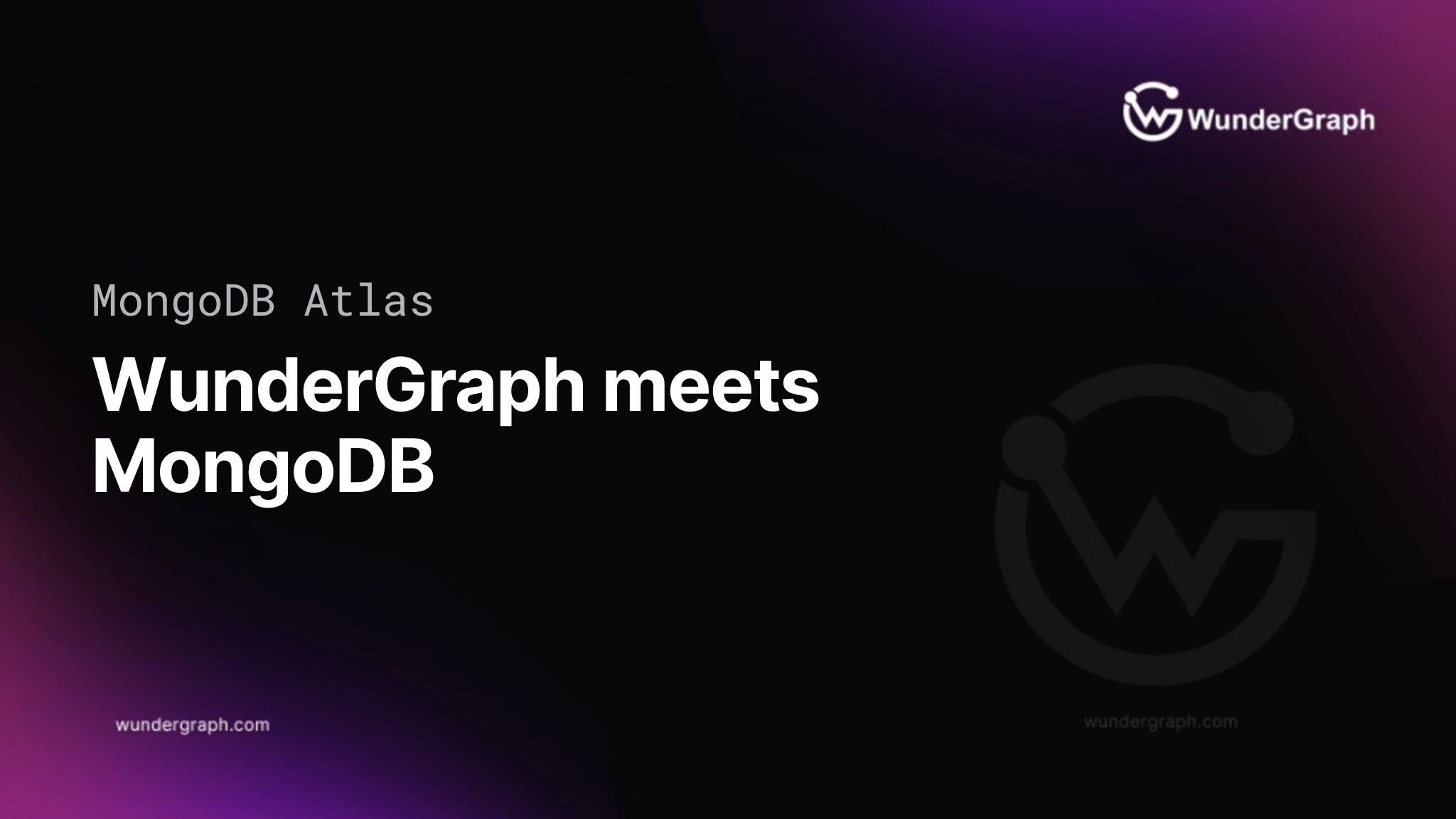 WunderGraph 🤝 MongoDB Atlas