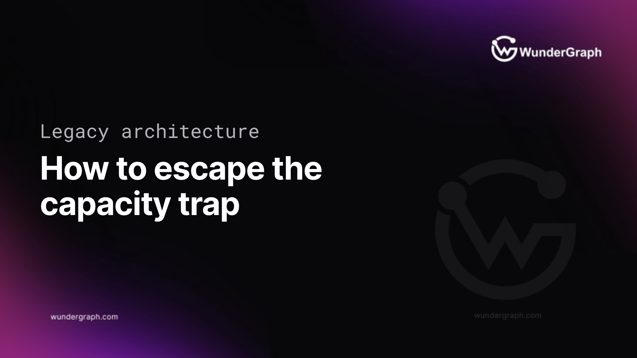 How to escape the capacity trap of legacy architecture