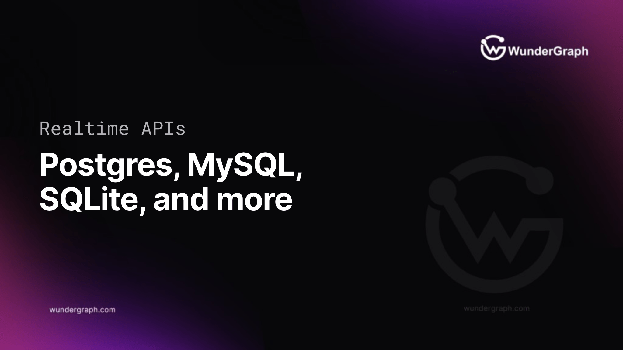 Instant Realtime APIs using PostgreSQL, MySQL, SQLite, SQLServer and Planetscale
