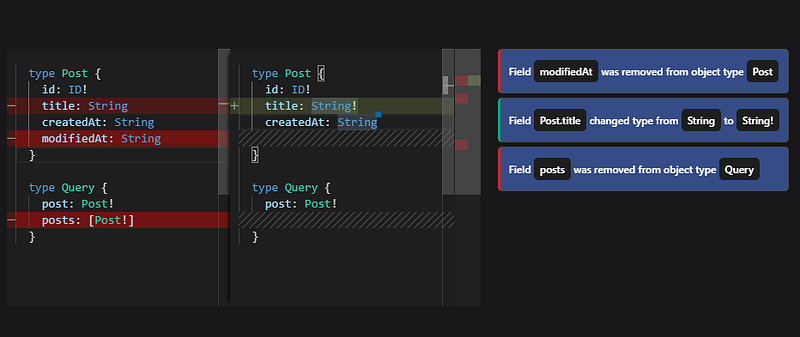 GraphQL Inspector schema diff