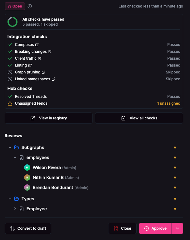 schema change proposal with affected teams