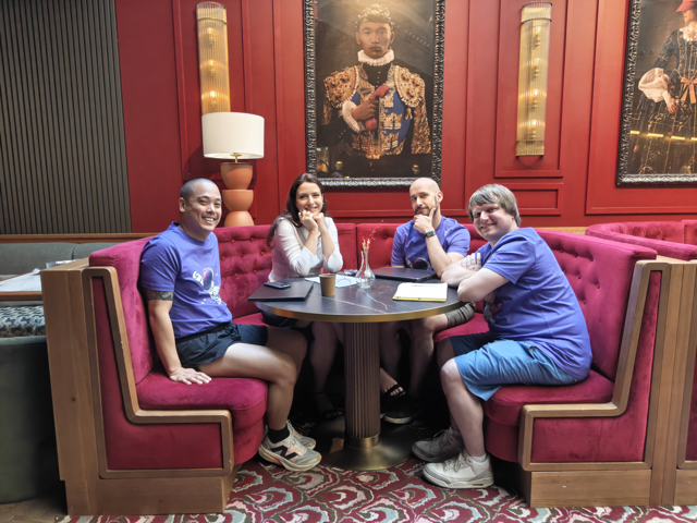The Customer Success team around a table in Madrid